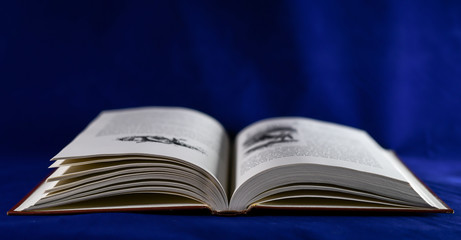 reading book laid open on a table