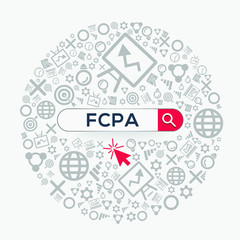  FCPA mean (foreign corrupt practices act) Word written in search bar ,Vector illustration.