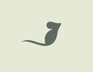 Naklejka premium Abstract gray mouse silhouette logo icon for your company