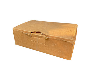 isolated old paper box with white background.
