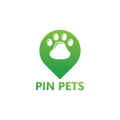 Pin Pets Logo Template Design