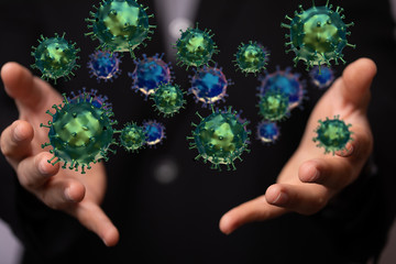 Virus abstract background. protection Genetics Bacteriological Microorganism..