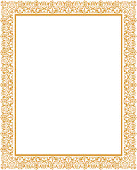 Decorative frame Elegant vector element for design in Eastern style, place for text. Floral golden border. Lace illustration for invitations and greeting cards.