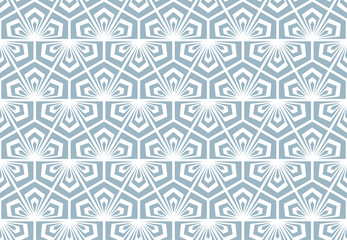 Flower geometric pattern. Seamless vector background. White and blue ornament