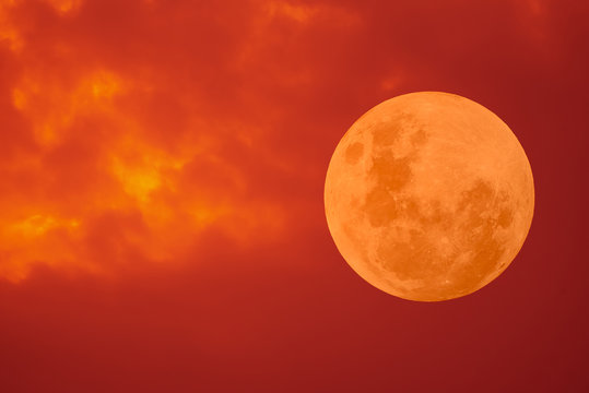 Full Moon On Orange Sky Tone.