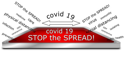  Stop the Spread covid  19 wordcloud &ndash; illustration