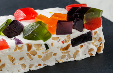 turkish sweets on a slate board