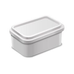 Realistic Detailed 3d White Blank Container for Butter Template Mockup. Vector