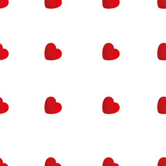 Pattern with hearts in flat style.