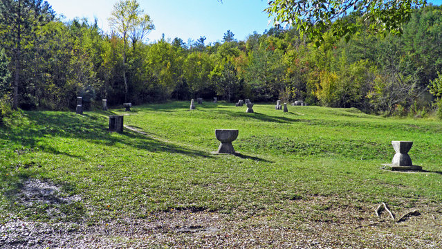 Exceptional monument Glagolitic Lane or memorial with eleven individual monuments Glagolitic Alley - Hum, Croatia (Spomenicki kompleks ili spomenik glagoljici Aleja glagoljasa - Roc, Hrvatska)