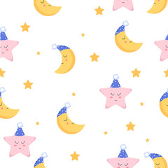 Seamless cute pattern for kids, children.