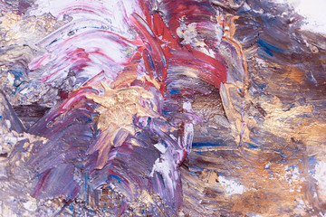 Fototapeta na wymiar Colorful background, blur, wraps and splashes of paint. gold and acrylic, river painting. Background for creating packaging, templates and flyers.