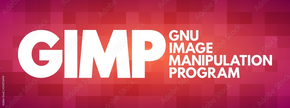 Poster GIMP - Gnu Image Manipulation Program acronym, concept background
