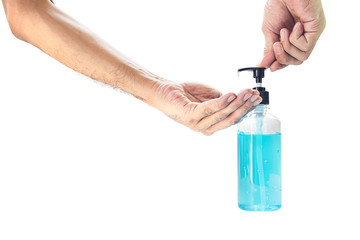 Wash your hands with alcohol gel to prevent Corona virus Covid-19 infection.