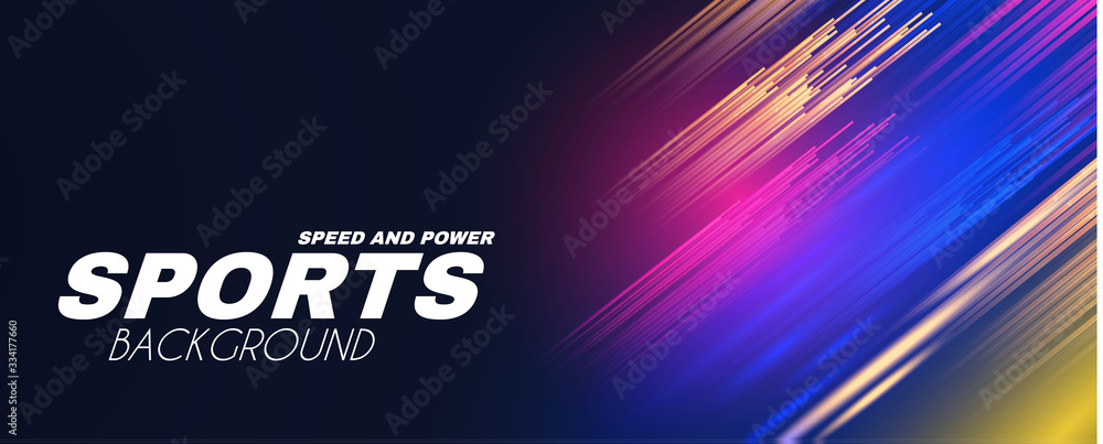 Wall mural abstract sport background with motion elements. light dynamic effect.
