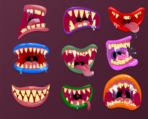 Monster mouths. Funny facial expression
