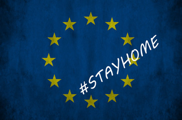 Flag with the stayhome saying