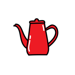 kettle doodle icon, vector illustration