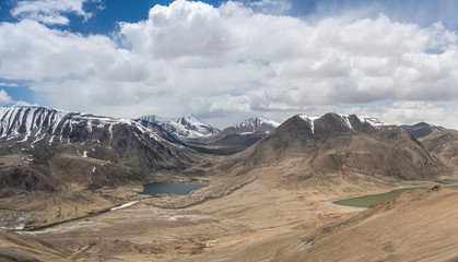 Fototapeta na wymiar Panorama Lakes Mountains Khargush Pass