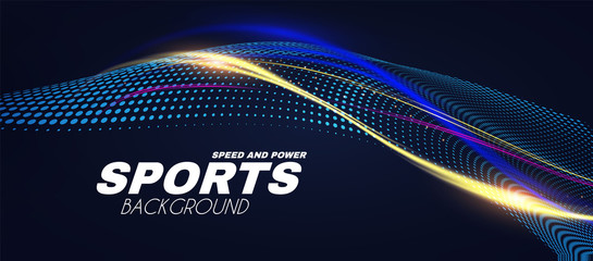 Abstract sport background with motion elements. Light dynamic effect. © feaspb