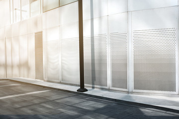 Modern office building outdoor and empty pavement