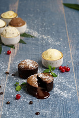 chocolate fondant with ice cream
