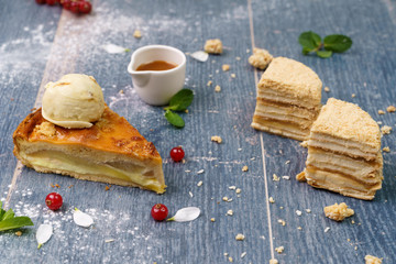 apple cake and napoleon cake