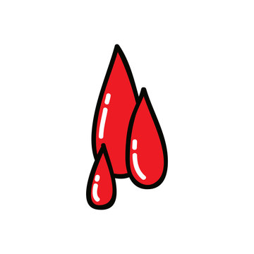 drop of blood doodle icon, vector illustration