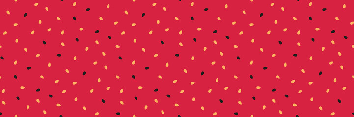 Watermelon seed long banner, summertime background vector design