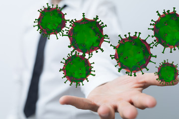 Corona Virus Healthcare Concept. Coronavirus protection Pandemic Sars Fever.