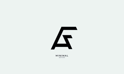 Alphabet letter icon logo AF