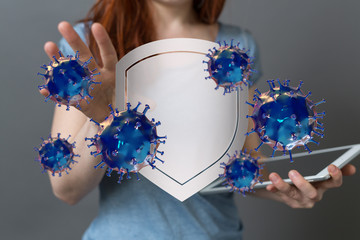 Corona Virus Healthcare Concept. Coronavirus protection Pandemic Sars Fever.