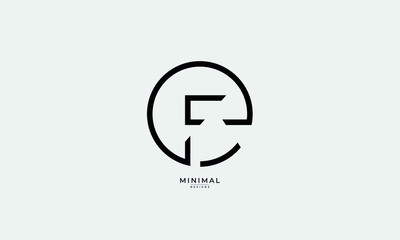 Alphabet letter icon logo EF or FE