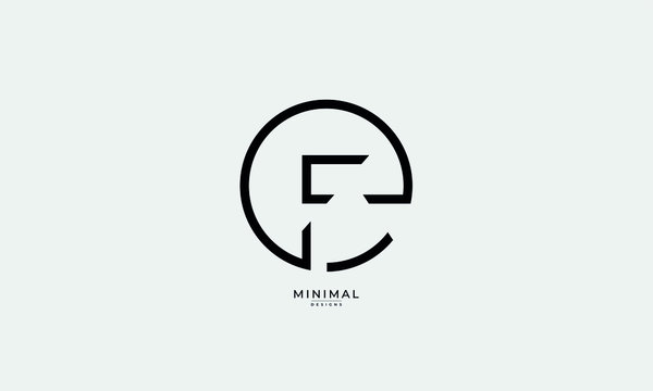 Alphabet letter icon logo EF or FE