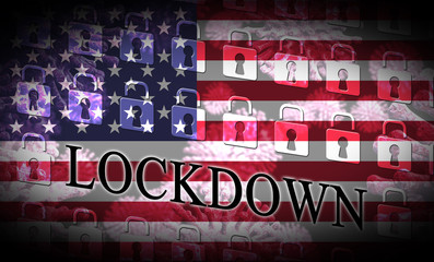 USA lockdown or shutdown from ncov epidemic outbreak - 3d Illustration