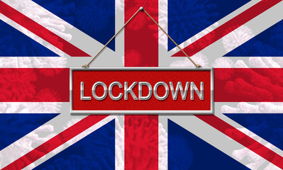 United Kingdom lockdown emergency preventing coronavirus spread or outbreak - 3d Illustration
