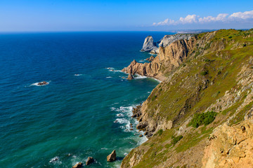 Fototapeta na wymiar Cape Roca (Cabo da Roca), the westernmost point of Europe in Sintra, Portugal