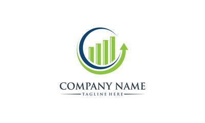 Chart marketing arrow logo icon vector template