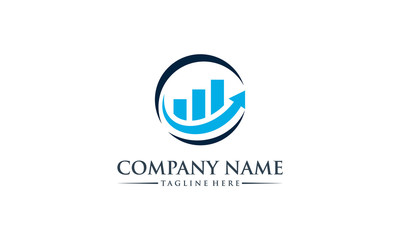 Chart marketing arrow logo icon vector template