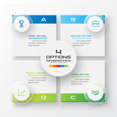 Business infographics template 4 steps with square,Element for design invitations,Vector illustration.