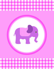 Baby shower. Cute Elephant with crown. space for text. colorful elephants pattern background vector 