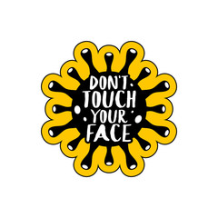 Coronavirus vector element isolated. Do not touch your face