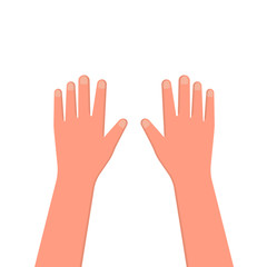 Obraz premium two hands flat icon.