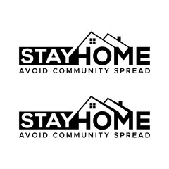 Stay home. Stay safe. Stay Positive. Let's stay home flat vector icon for apps and websites.