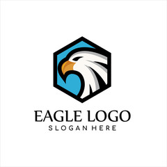 eagle logo design template vector, template Negative space style. Logotype concept icon. Eagle logo design inspiration. 
