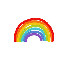rainbow doodle icon, vector illustration