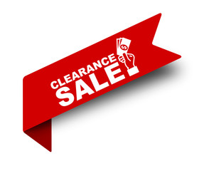 red vector illustration banner clearance sale