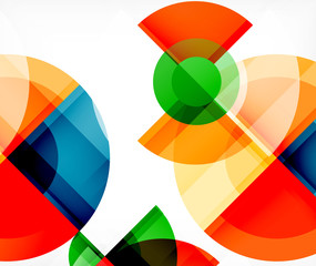 Fototapeta premium Abstract background, circle and triangle design round shapes overlapping. Geometric trendy template. Vector Illustration For Wallpaper, Banner, Background, Card, Book Illustration, landing page