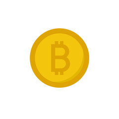Obraz premium bitcoin flat icon, vector illustration