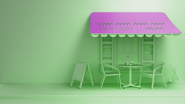 concept of using bank cards credit card as a visor in a street cafe 3d render pastel color style